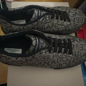 Dolce & Gabbana Monogram Black and Gray Sneakers